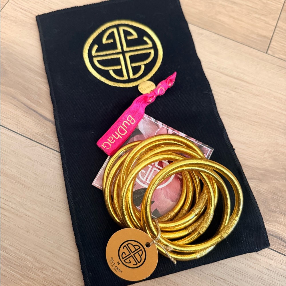 Gold BuDhaGirl Bangle Set with Pouch